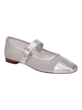 Sam Edelman Miranda Metallic Silver Mesh Maryjane’s Sizes-6,8.5,9.5,10 NIB